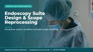 endoscopy suite design - medical team performing a procedure