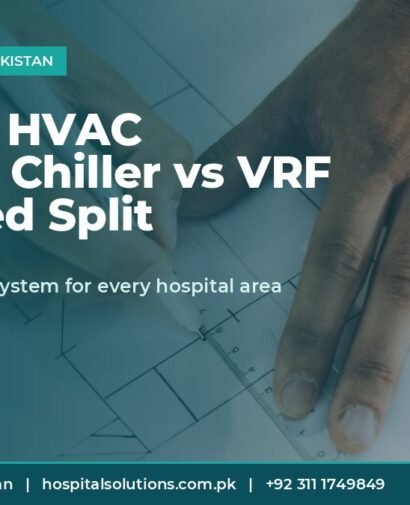Hospital HVAC Options: Chiller vs VRF vs Ducted Split hospital HVAC system chiller VRF - engineer sketching building services plans